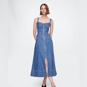 GAP Ultrasoft Denim Maxi Skirt, Medium Wash XL